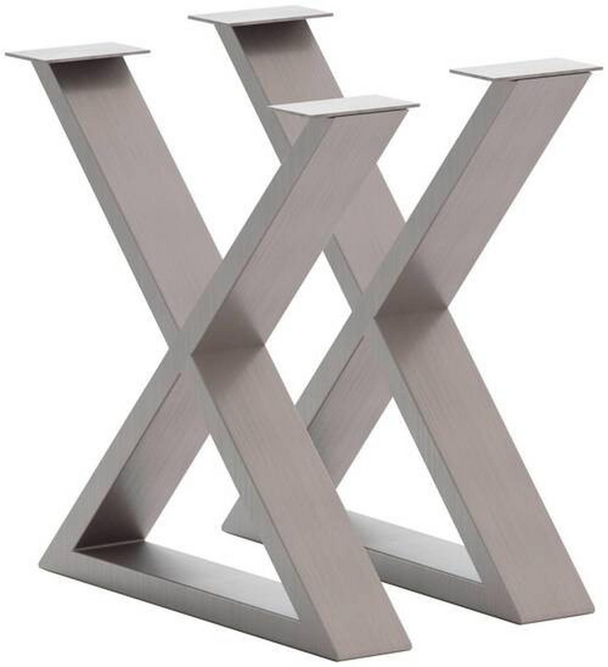 TISCHGESTELL Edelstahlfarben  - Edelstahlfarben, Design, Metall (73/17/74cm) - Waldwelt