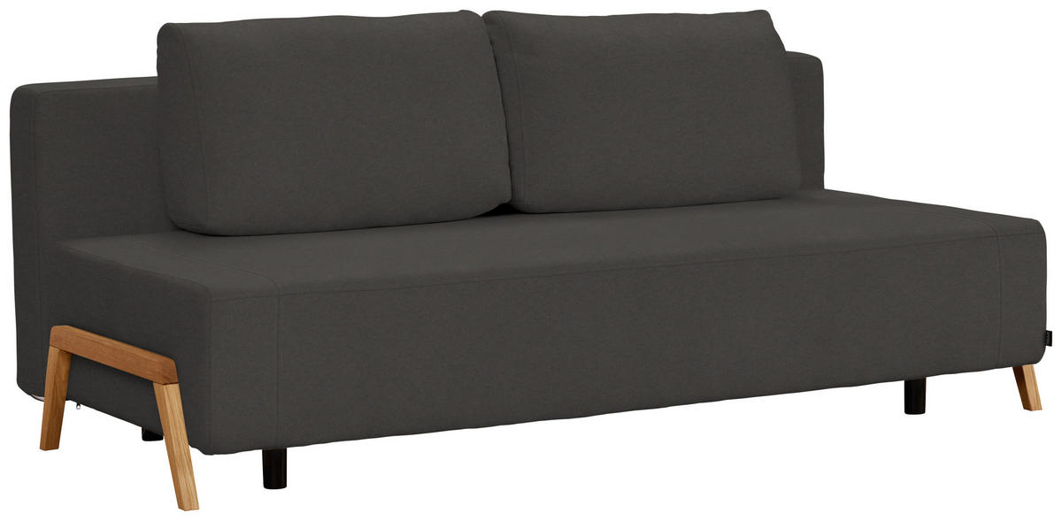 SCHLAFSOFA in Textil Dunkelgrau  - Dunkelgrau/Naturfarben, Design, Holz/Textil (211/88/102cm) - Niels Andersson