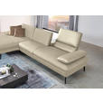 ECKSOFA in Echtleder Naturfarben  - Schwarz/Naturfarben, Design, Leder/Metall (157/325cm) - Dieter Knoll