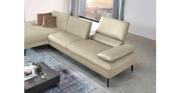 ECKSOFA in Echtleder Naturfarben 157/325 cm - Schwarz/Naturfarben, Design, Leder/Metall (157/325cm) - Dieter Knoll