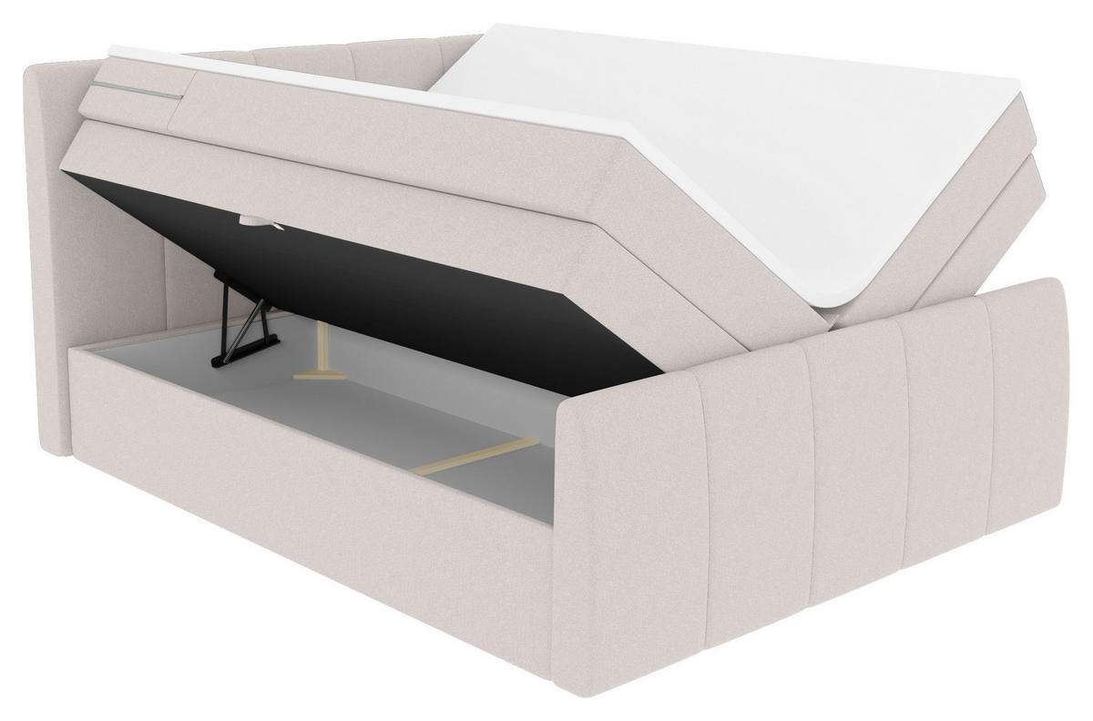 BOXSPRINGBETT 180/200 cm  in Greige  - Greige/Schwarz, Konventionell, Kunststoff/Textil (180/200cm) - Carryhome