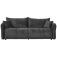 BOXSPRINGSOFA in Chenille Dunkelgrau  - Dunkelgrau/Schwarz, MODERN, Kunststoff/Textil (235/95/108cm) - Hom`in