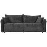 BOXSPRINGSOFA  mit Stoffauswahl, Liegefunktion, Schlafen auf Sitzhöhe, Rücken echt Chenille Dunkelgrau  - Dunkelgrau/Schwarz, MODERN, Kunststoff/Textil (235/95/108cm) - Hom`in