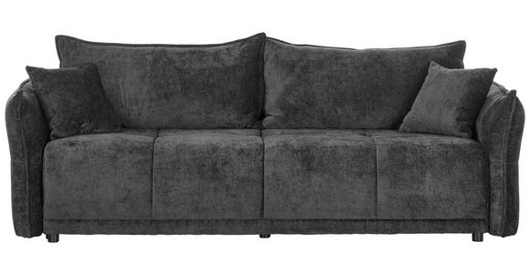BOXSPRINGSOFA in Chenille Dunkelgrau  - Dunkelgrau/Schwarz, MODERN, Kunststoff/Textil (235/95/108cm) - Hom`in