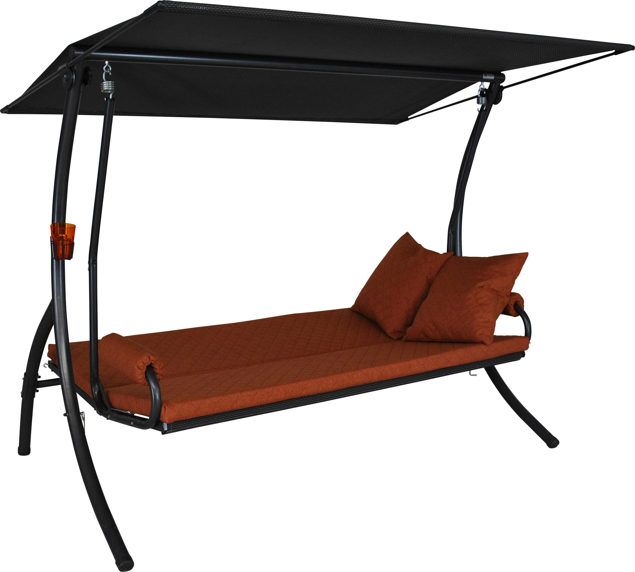 HOLLYWOODSCHAUKEL 210/160/145 cm  - Dunkelgrau/Anthrazit, Basics, Textil/Metall (210/160/145cm) - Boxxx