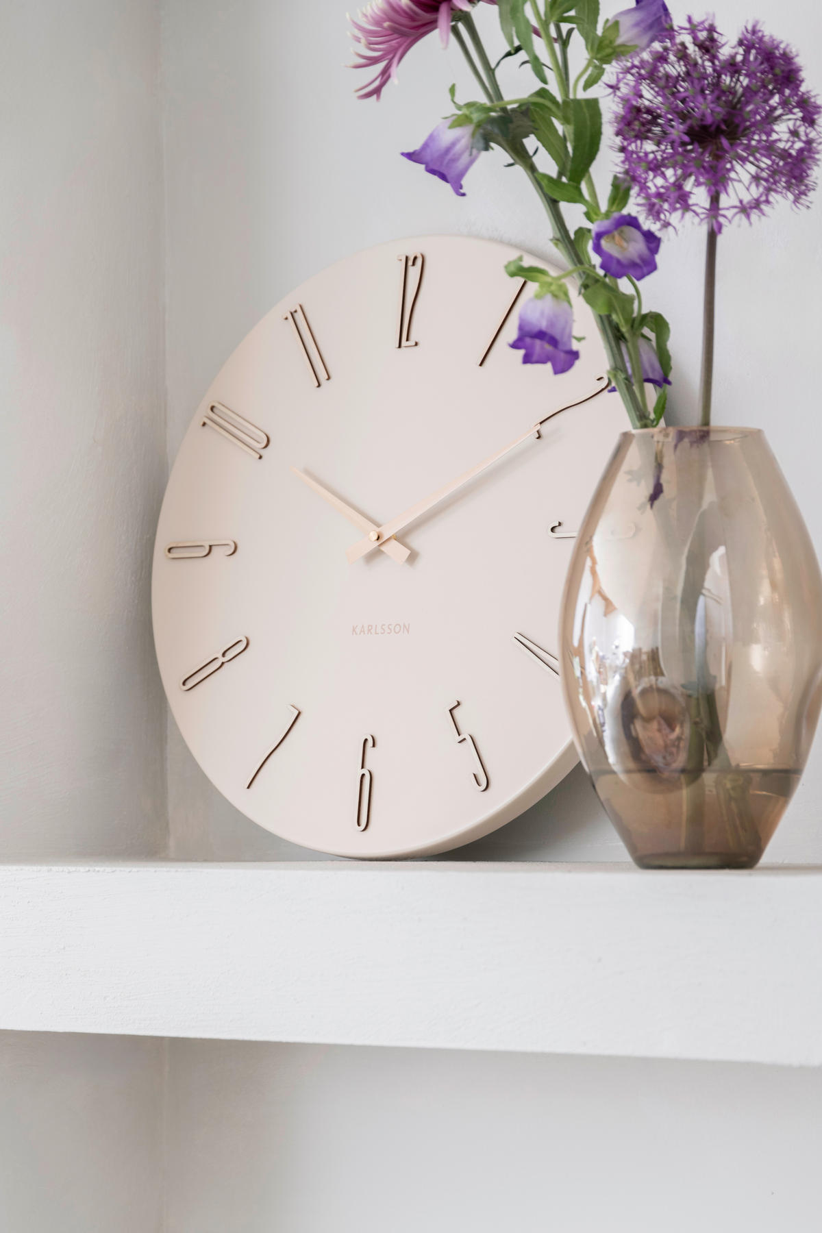 WANDUHR Esmerado Weiß  - Weiß, Basics, Metall (40cm) - Karlsson