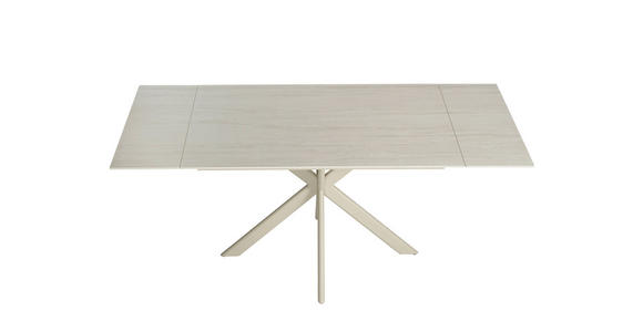ESSTISCH Beige rechteckig  ausziehbar  - Beige, Design, Keramik/Metall (120-179/80/76cm) - Belluti