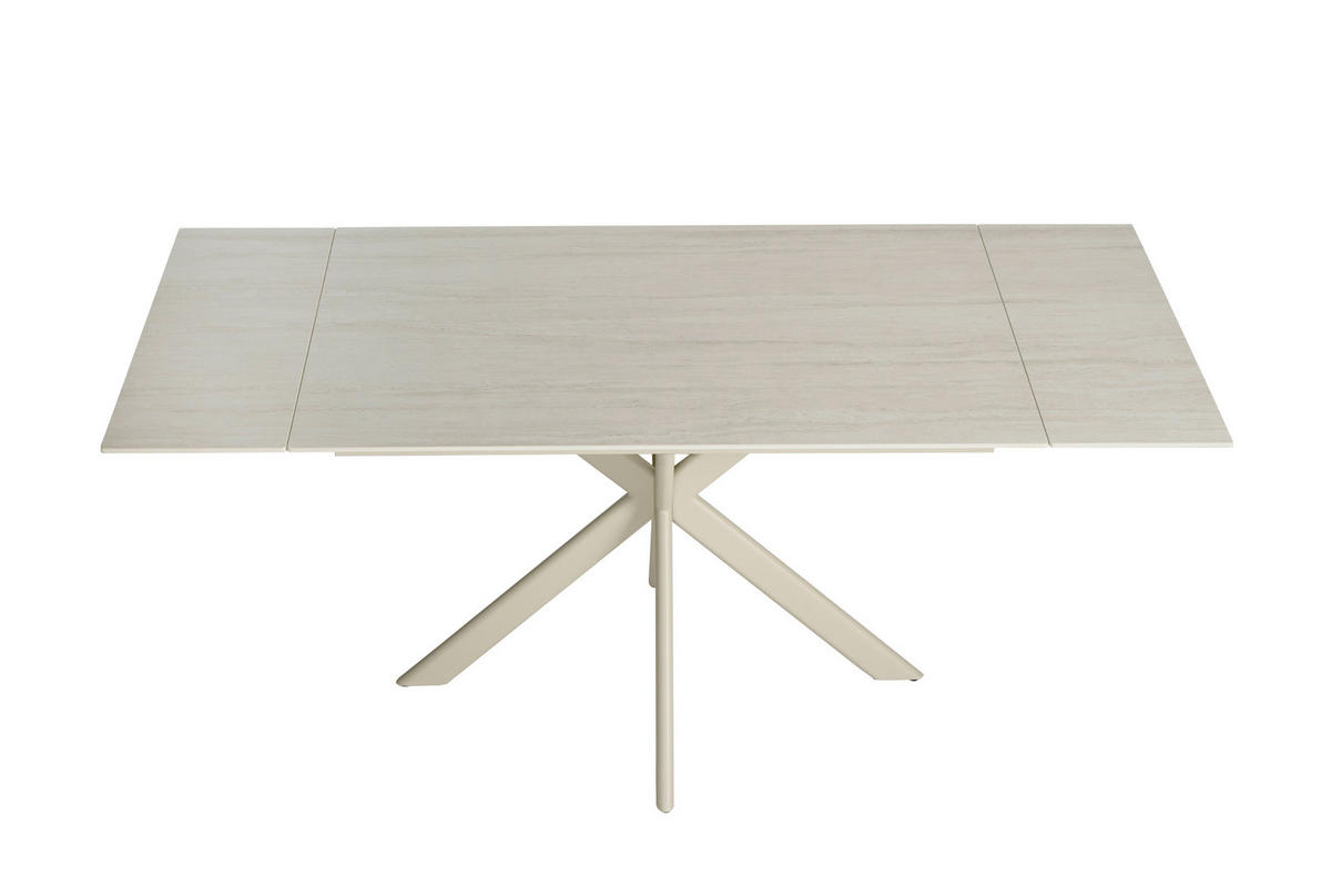 ESSTISCH Beige rechteckig  ausziehbar  - Beige, Design, Keramik/Metall (120-179/80/76cm) - Belluti