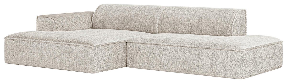 ECKSOFA BILLUND Sandfarben Cord Nierenkissen  - Sandfarben/Schwarz, KONVENTIONELL, Kunststoff/Textil (294/165cm) - Livetastic