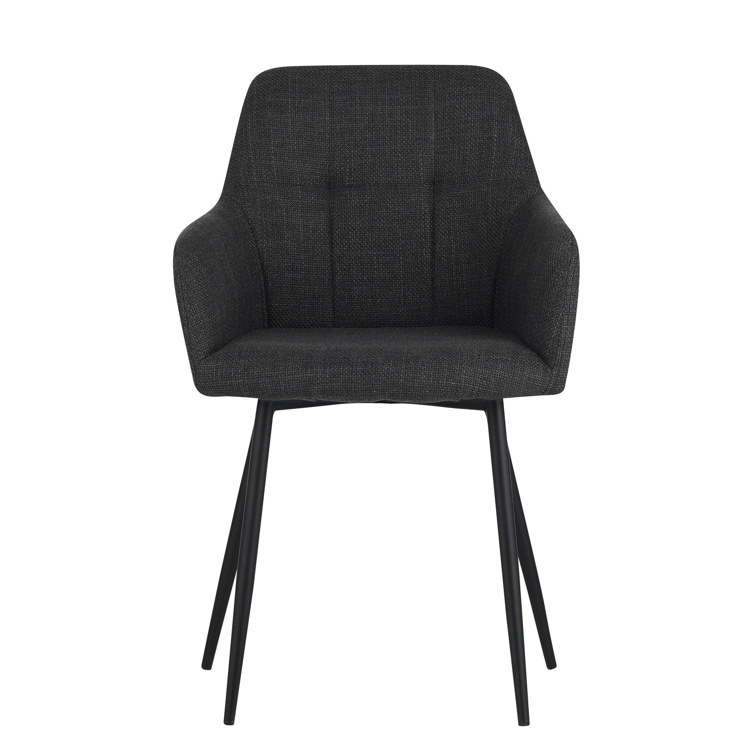 ARMLEHNSTUHL  in Stahl Webstoff  - Anthrazit/Schwarz, MODERN, Textil/Metall (55/84/61cm) - Livetastic