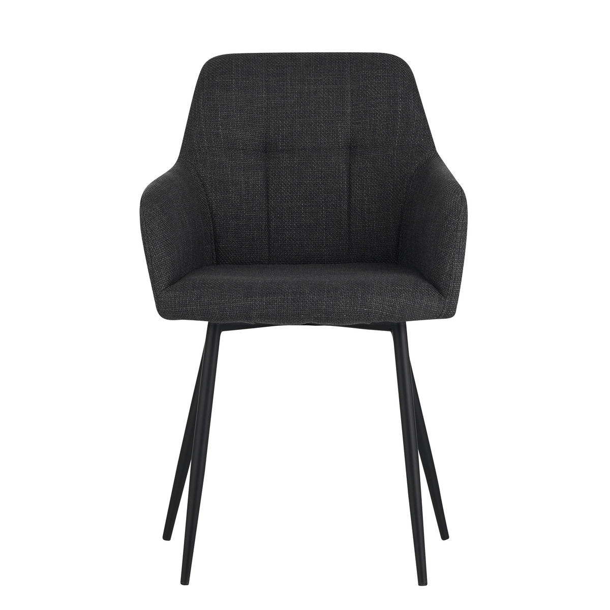 ARMLEHNSTUHL  in Stahl Webstoff  - Anthrazit/Schwarz, MODERN, Textil/Metall (55/84/61cm) - Livetastic
