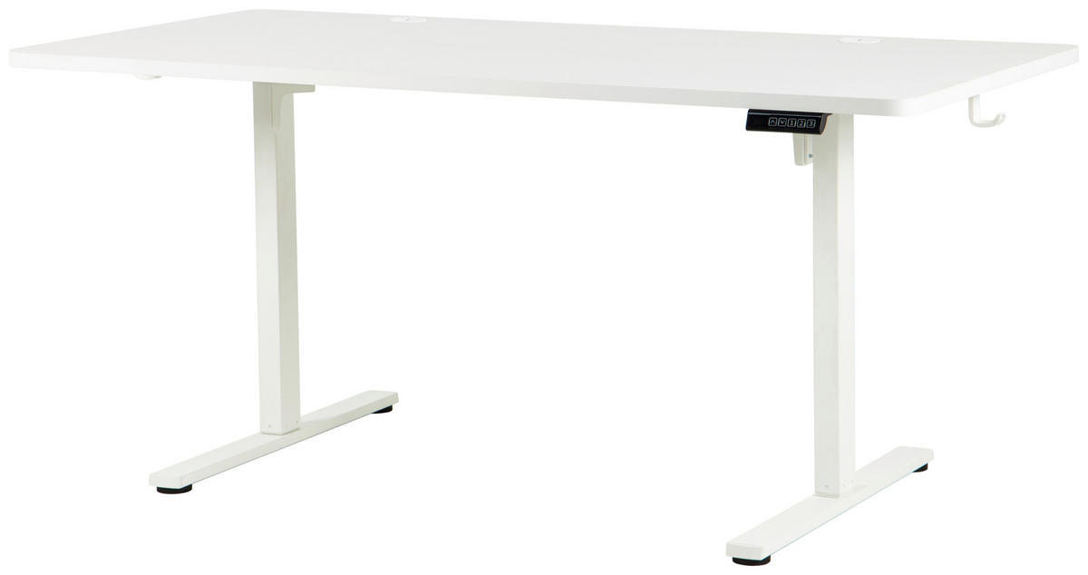 SCHREIBTISCH 160/80/72/118 cm Weiss höhenverstellbar elektrisch höhenverstellbar  - Weiss, Modern, Holzwerkstoff/Metall (160/80/72/118cm) - Livetastic