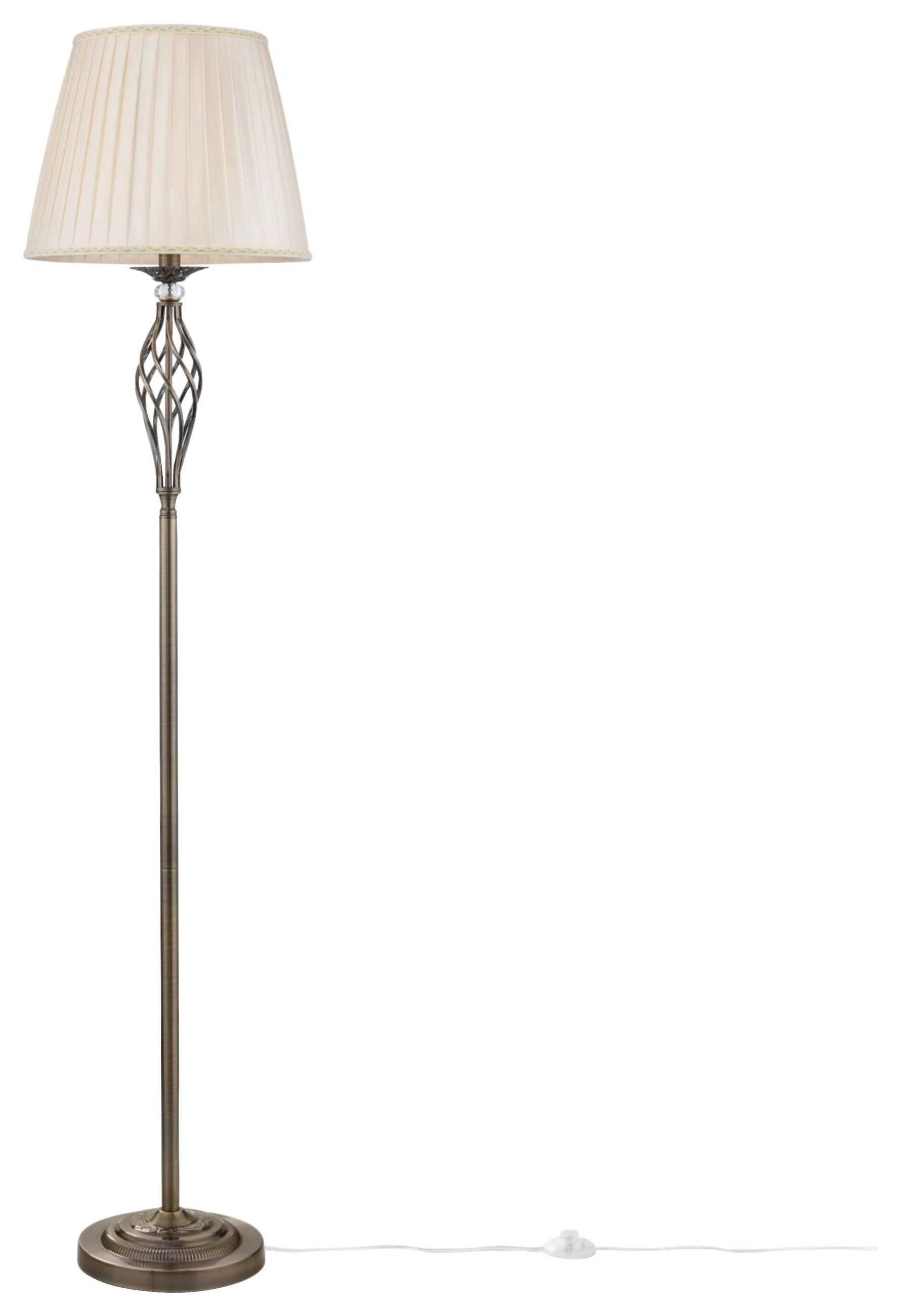 STOJACÍ LAMPA, 38/165/38 cm  - barvy mosazi, Basics, kov/textil (38/165/38cm)