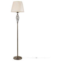 STEHLEUCHTE - Messingfarben, Basics, Glas/Textil (38/165/38cm) - MAYTONI