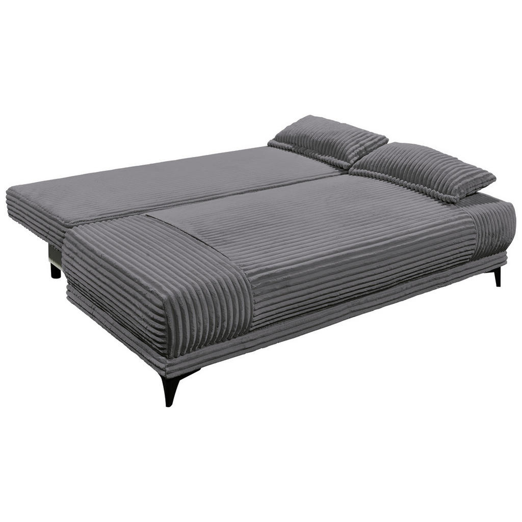 Thumbnail - Carryhome Schlafsofa, Anthrazit, Textil, 2-Sitzer, Füllung: Schaumstoffflocken,Schaumstoffflocken, 211x96x105 cm, Wohnzi...