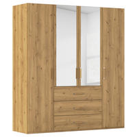 DREHTÜRENSCHRANK 201/223/60 cm,  in Eichefarben, 4 Tür(en)  - Eichefarben, Design, Glas/Holzwerkstoff (201/223/60cm) - Novel