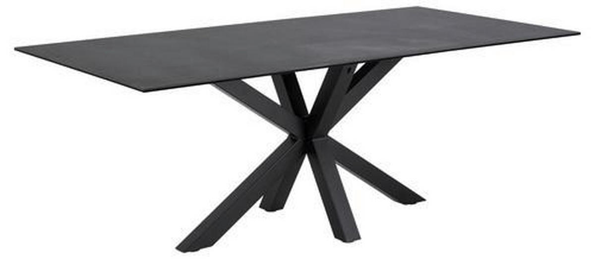 ESSTISCH in Metall, Glas, Keramik   - Schwarz, Design, Glas/Keramik (200/75,5/100cm)