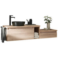 WASCHTISCHKOMBI 160 cm  - Eichefarben/Schwarz, Keramik/Holzwerkstoff (160cm) - Novel