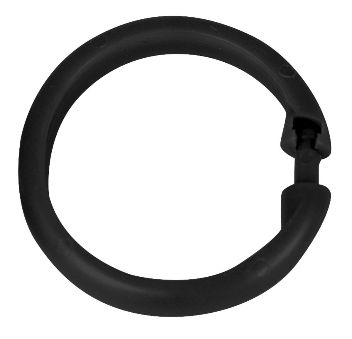 DUSCHVORHANGRINGE 6/6 cm  - Schwarz, KONVENTIONELL, Kunststoff (6/6cm) - Schöner Wohnen