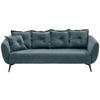 3-SITZER-SOFA in Mikrofaser Blau  - Blau/Schwarz, MODERN, Textil/Metall (236/94/103cm) - Livetastic