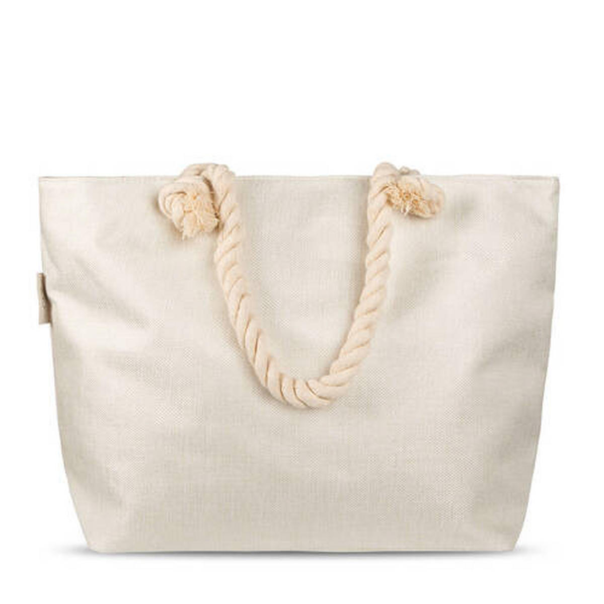 STRANDTASCHE - Taupe/Beige, KONVENTIONELL, Textil (43/60cm)