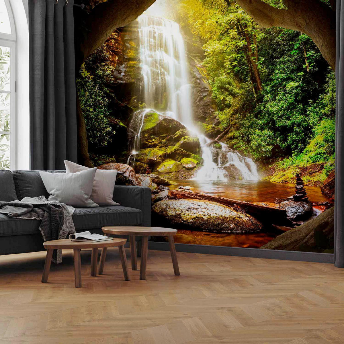 FOTOTAPETE - Braun/Grün, LIFESTYLE, Textil (450/315cm) - artgeist