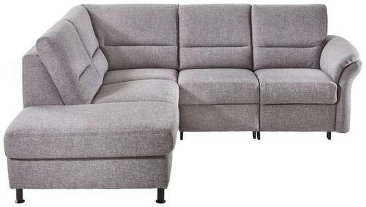 ECKSOFA in Flachgewebe Grau  - Schwarz/Grau, Modern, Textil/Metall (203/227cm) - Beldomo System