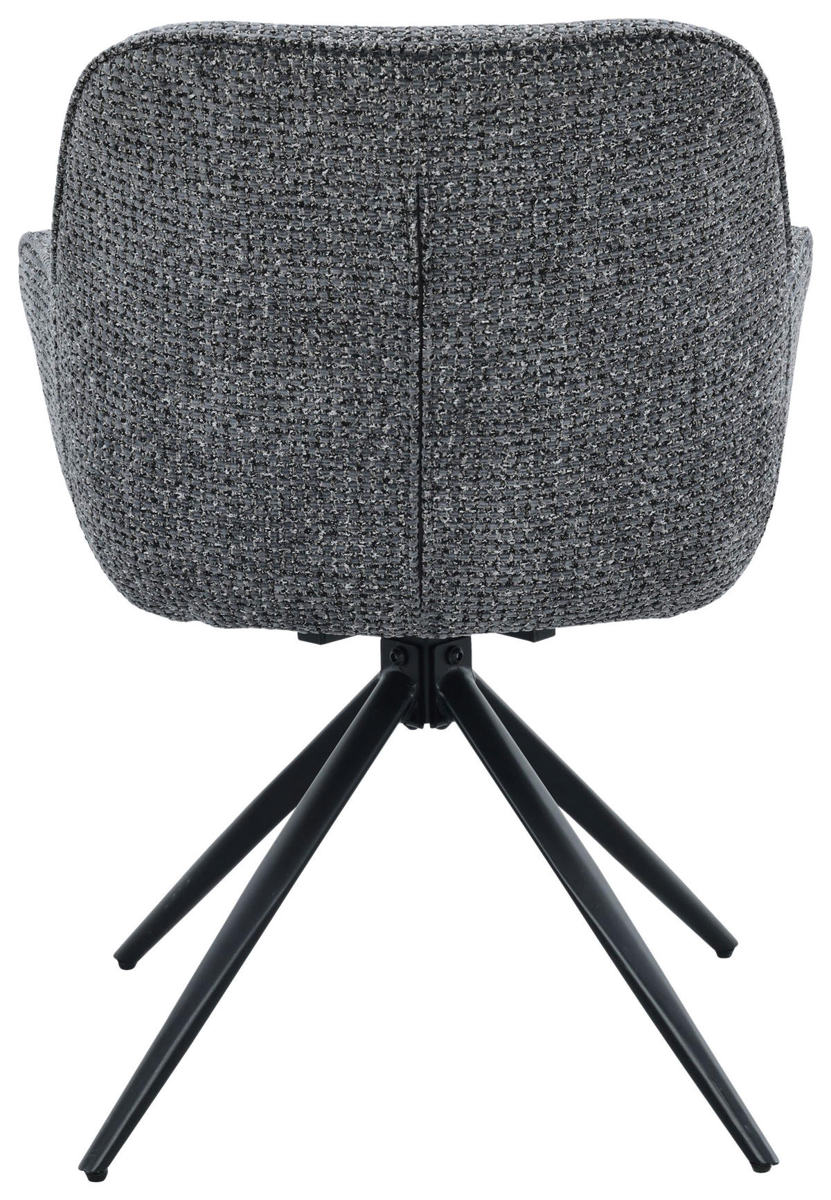 ARMLEHNSTUHL  Sitzfläche 360° drehbar, inklusive Armlehnen Webstoff  Grau, Schwarz  - Schwarz/Grau, MODERN, Textil/Metall (60/85/62cm) - Livetastic