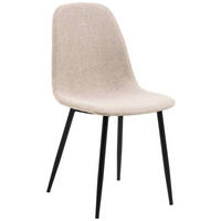 STUHL Webstoff Beige, Schwarz  - Beige/Schwarz, Trend, Textil/Metall (44/86/54cm)