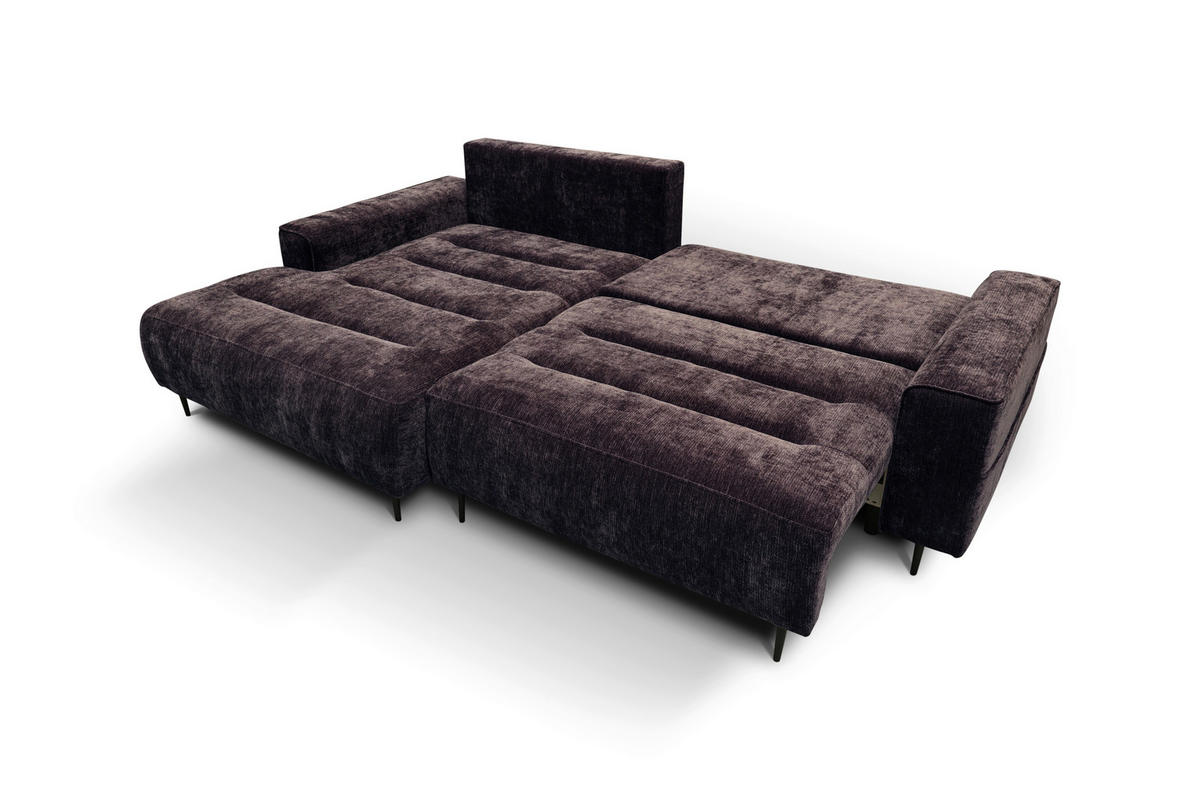 ECKSOFA Struktur Brombeere  - Brombeere/Schwarz, Design, Holz/Textil (160/260cm) - MID.YOU