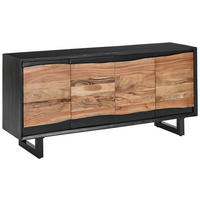 SIDEBOARD  168/76/61 cm  - Schwarz/Naturfarben, Design, Holz/Metall (168/76/61cm) - Livetastic