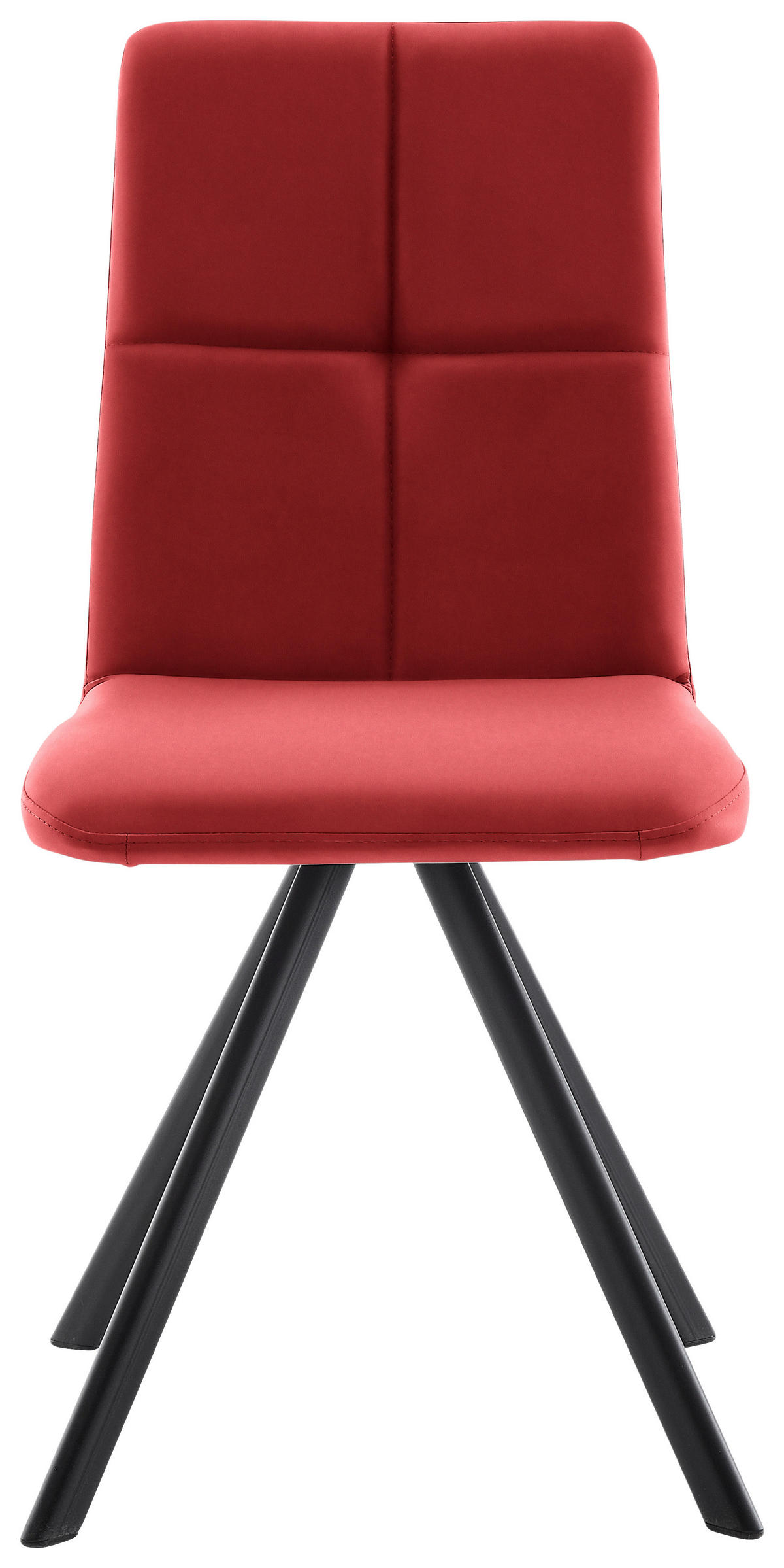 STUHL  in Eisen Lederlook, Mikrofaser Metall, Textil  - Rot/Schwarz, MODERN, Textil/Metall (47/92/60cm) - Cantus