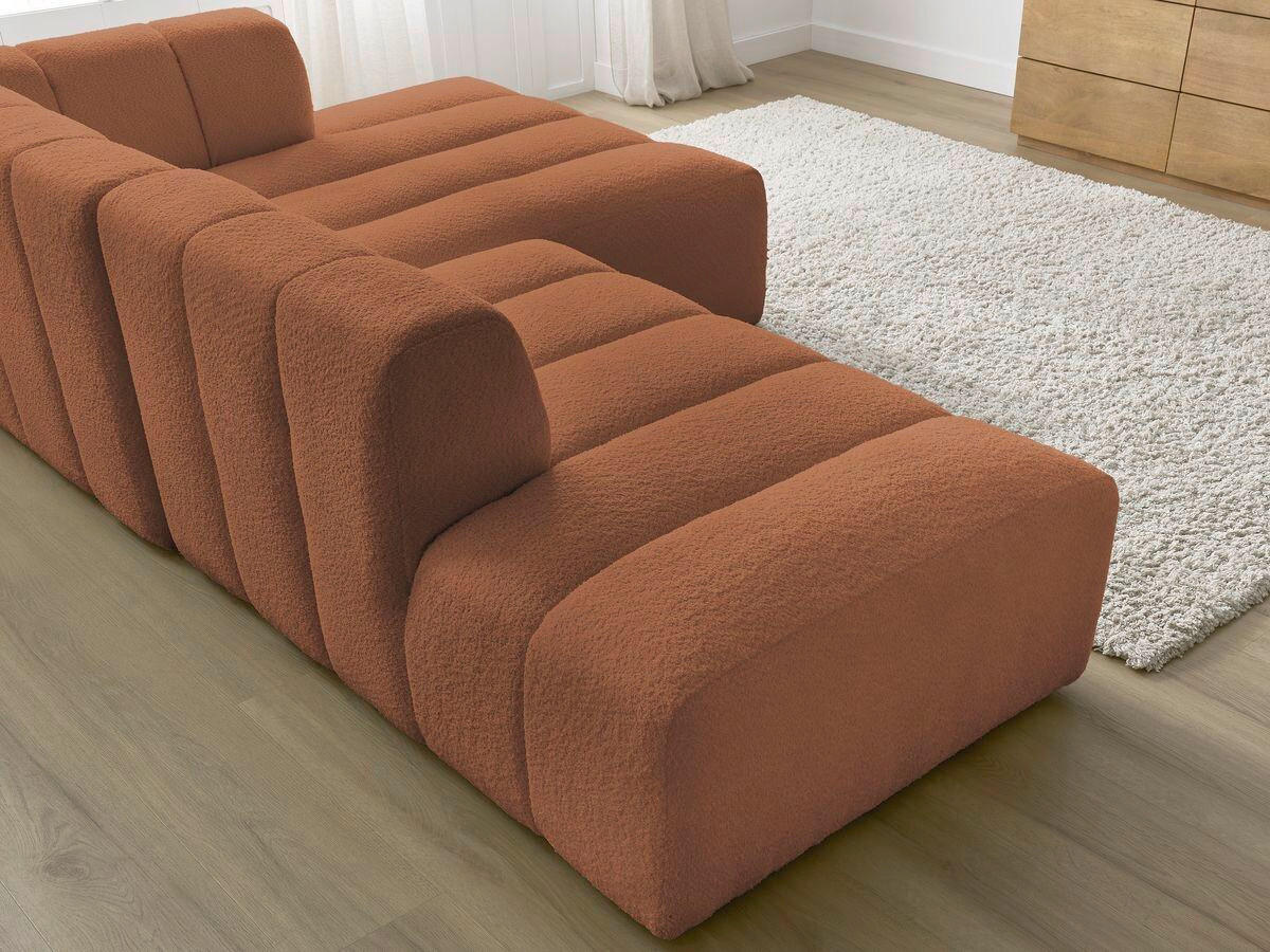 ECKSOFA  ANNECY Orange Bouclé  - Schwarz/Orange, MODERN, Kunststoff/Textil (262/170cm)