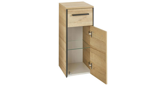 UNTERSCHRANK 30/72/33 cm  - Eichefarben/Schwarz, Natur, Glas/Holzwerkstoff (30/72/33cm) - Xora