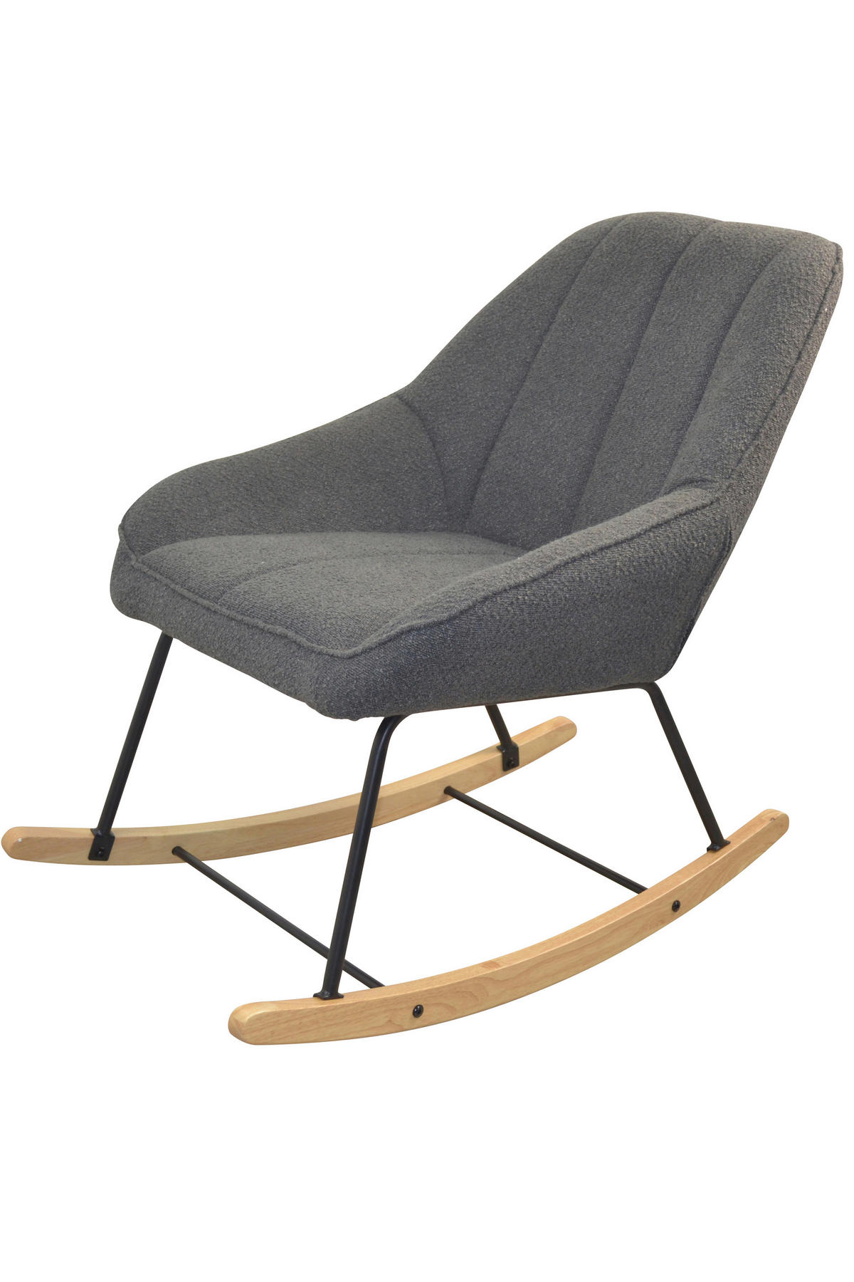 SESSEL Teddystoff Dunkelgrau    - Dunkelgrau/Schwarz, Design, Holz/Textil (70/100/90cm) - MID.YOU