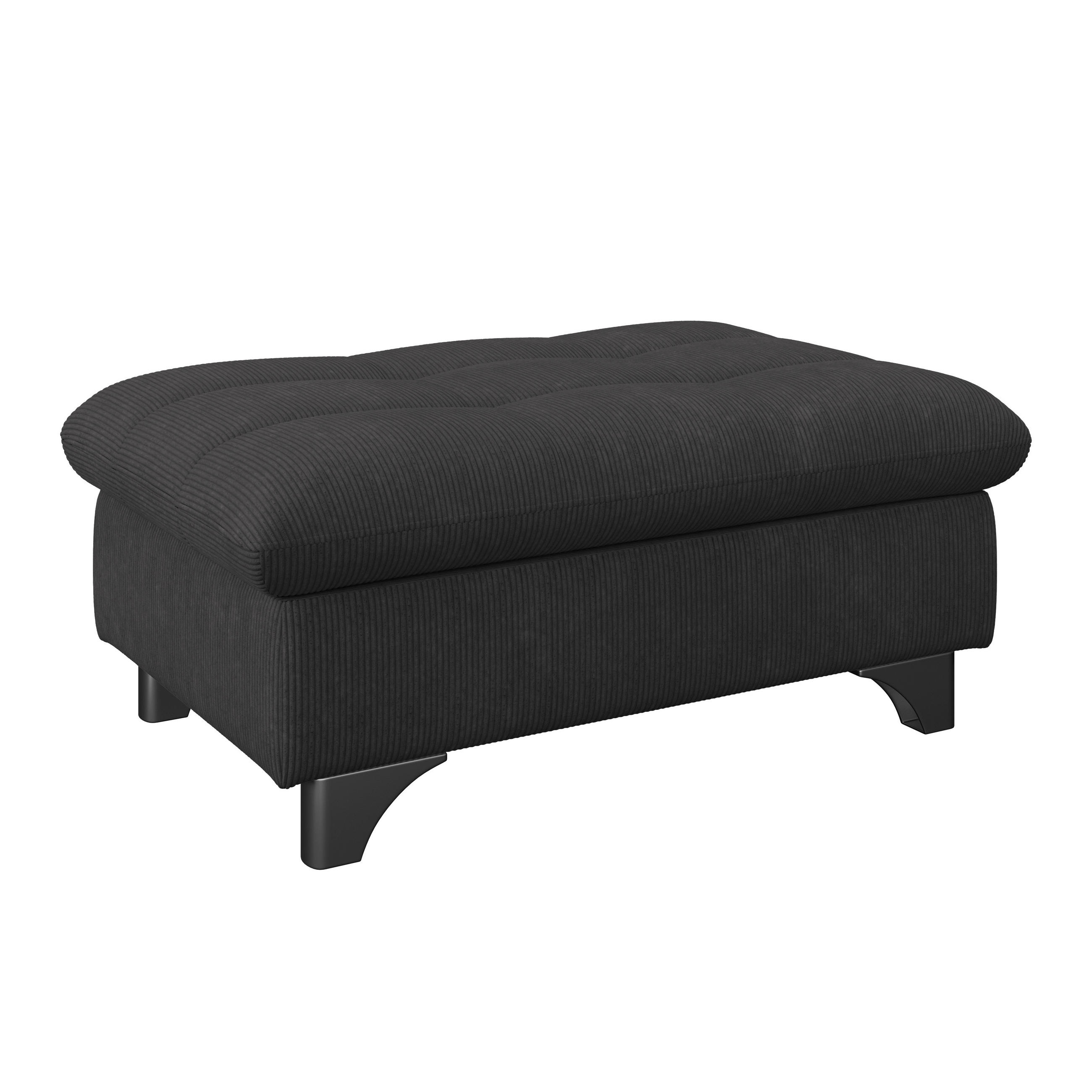 HOCKER in Textil Schwarz  - Chromfarben/Schwarz, Konventionell, Textil/Metall (108/46/108cm) - Livetastic