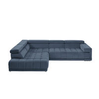 ECKSOFA in Mikrofaser Blau  222/326 cm  - Chromfarben/Blau, Design, Textil/Metall (222/326cm) - Beldomo Speed