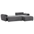 ECKSOFA Dunkelgrau Cord  - Dunkelgrau/Schwarz, KONVENTIONELL, Kunststoff/Textil (266/180cm) - Carryhome