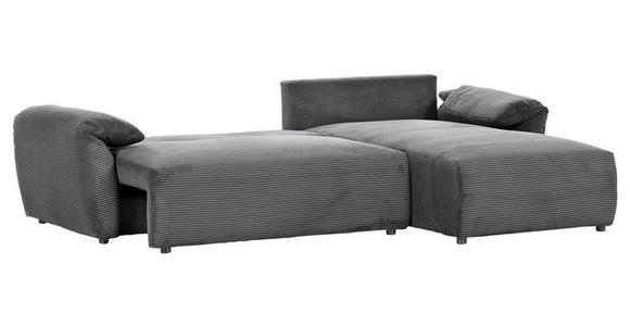 ECKSOFA Dunkelgrau Cord  - Dunkelgrau/Schwarz, KONVENTIONELL, Kunststoff/Textil (266/180cm) - Carryhome