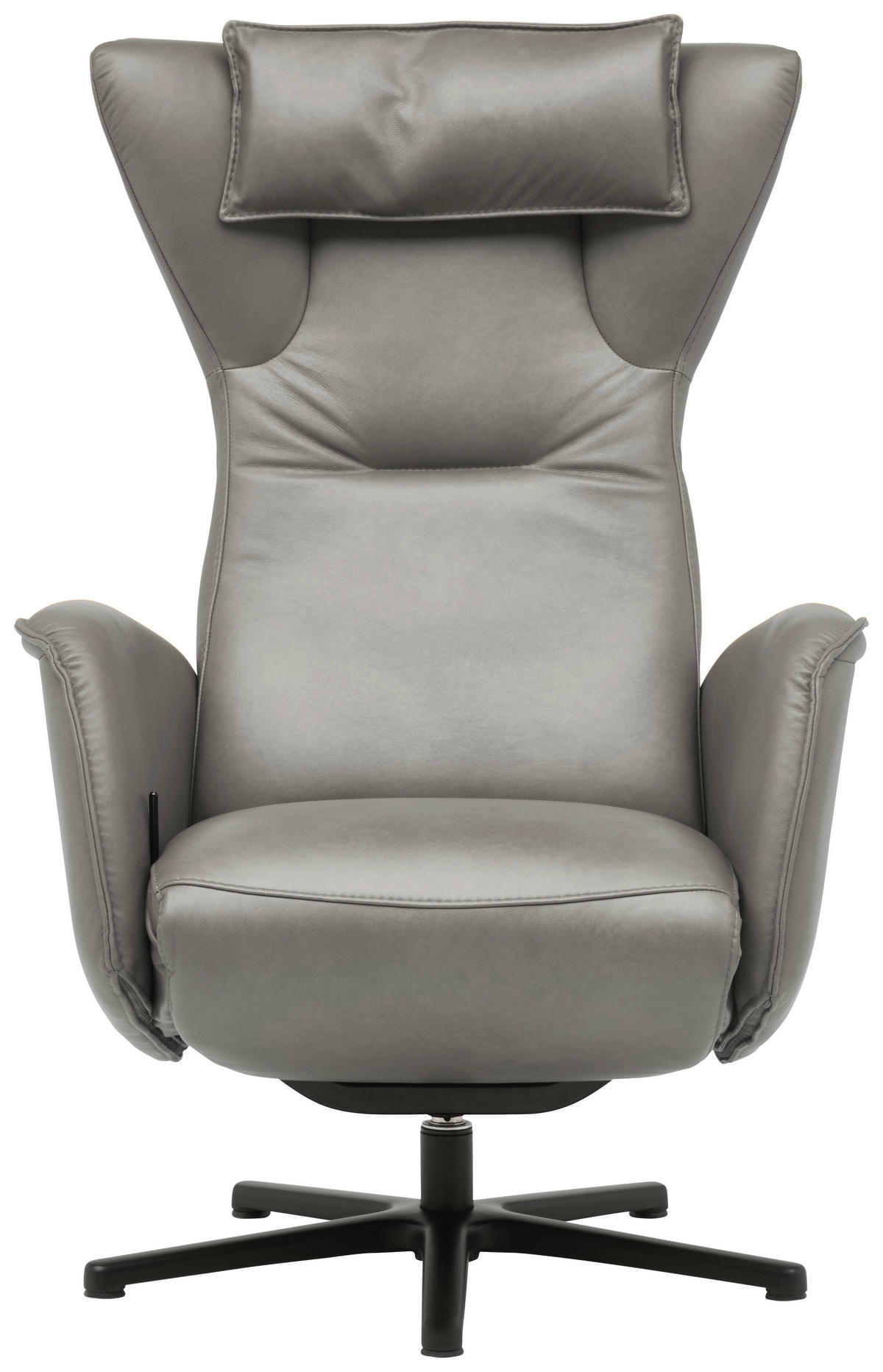 RELAXSESSEL Leder Hellgrau  - Hellgrau/Schwarz, Design, Leder/Metall (75/106/86cm) - Valdera