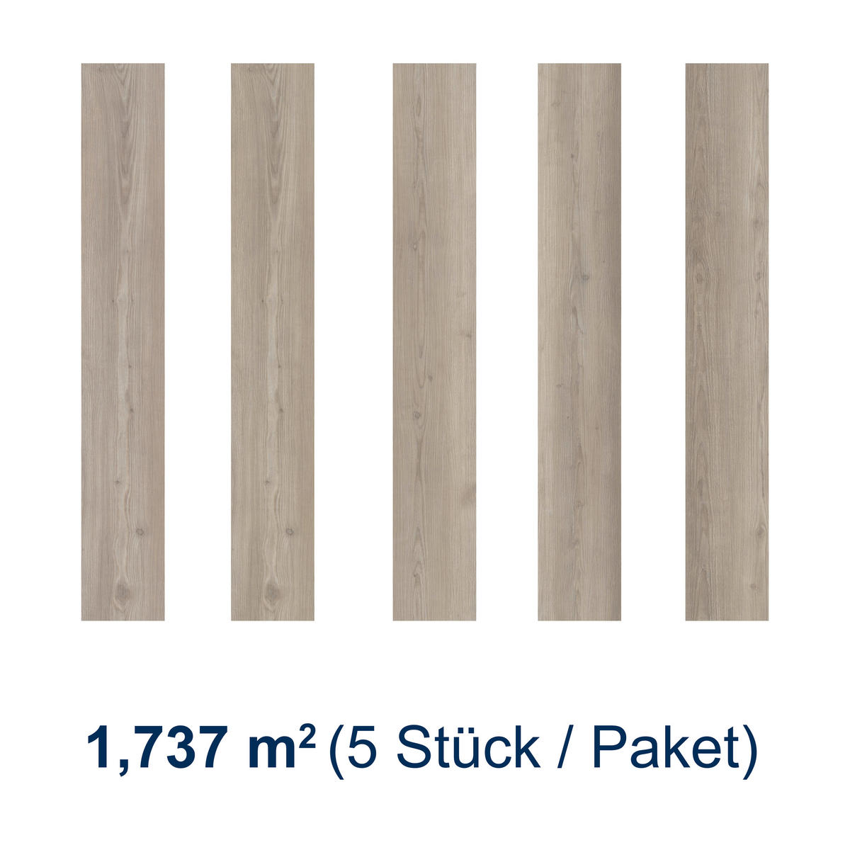DESIGNBODEN MultilayerPlus  per  m² - Greige/Eichefarben, Basics, Kunststoff (152.4/22.8/0,65cm)