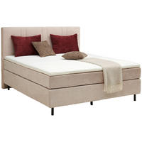 BOXSPRINGBETT 180/200 cm  in Beige  - Beige/Schwarz, Design, Textil/Metall (180/200cm) - Welnova