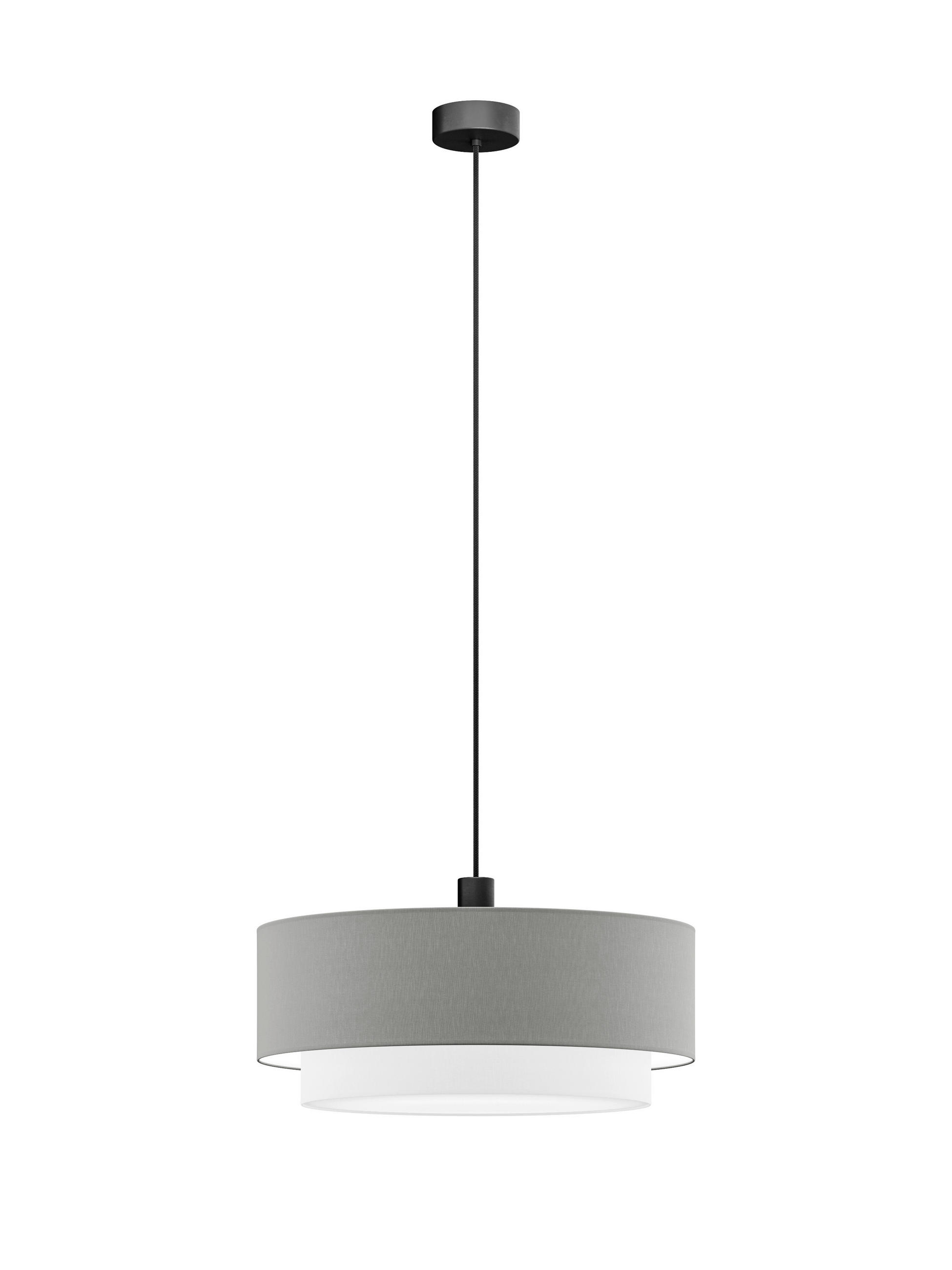 FÜGGŐLÁMPA 50/40/130 cm  - ezüst/fehér, Basics, műanyag/textil (50/40/130cm)