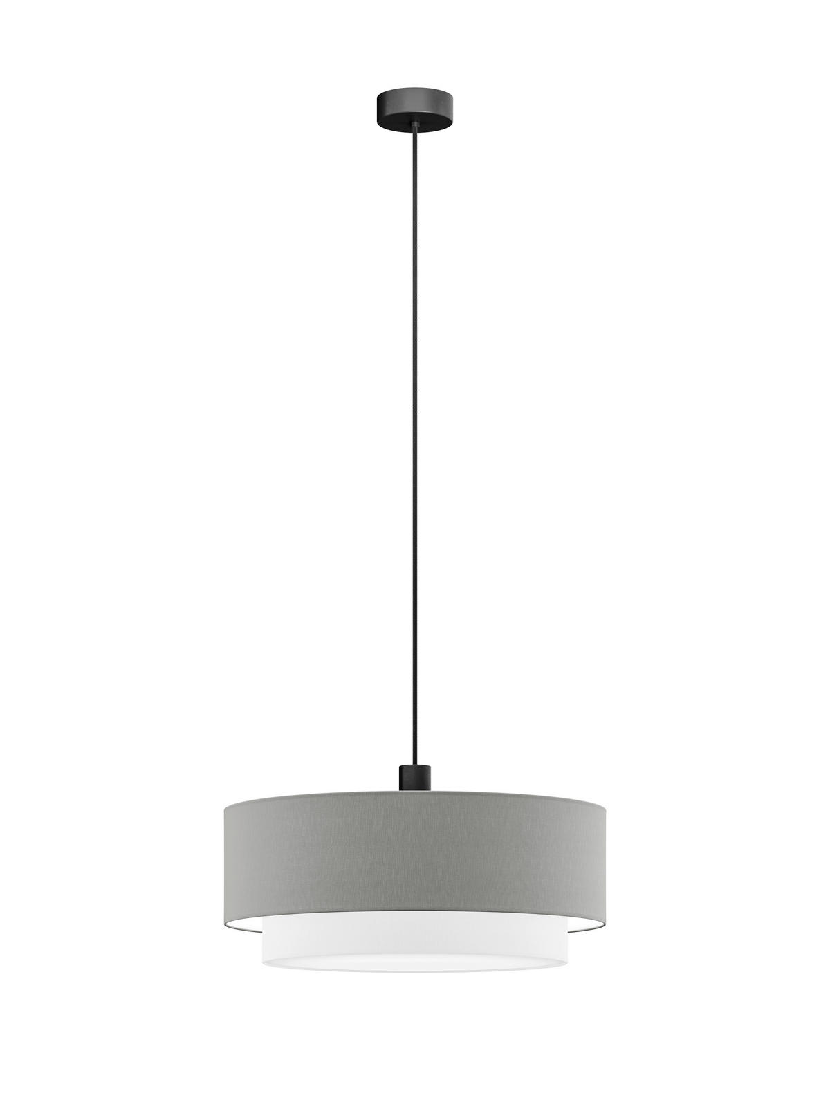 FÜGGŐLÁMPA 50/40/130 cm  - ezüst/fehér, Basics, műanyag/textil (50/40/130cm)
