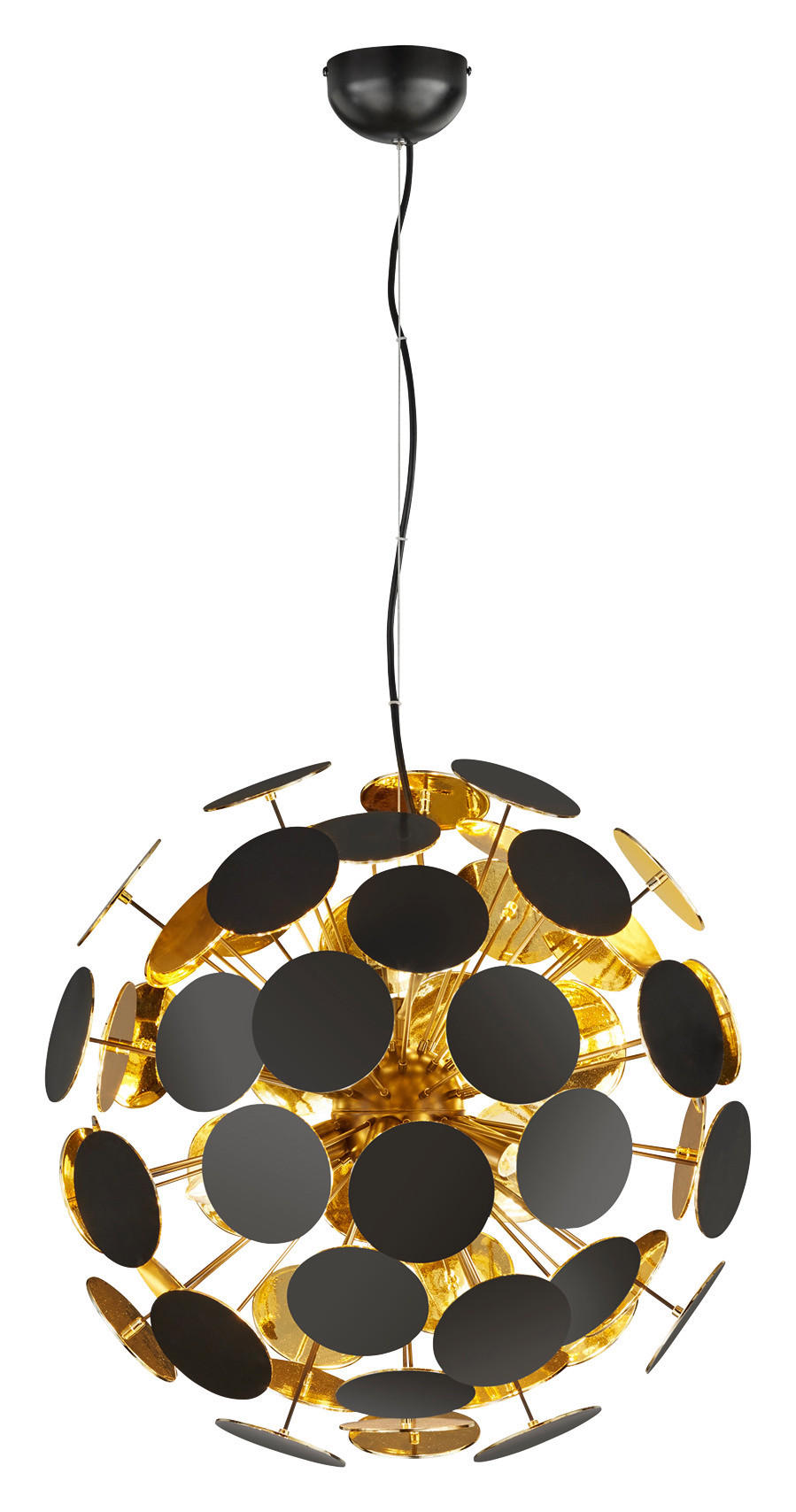 Trio Leuchten Hängeleuchte Schwarz, Gold 150.0 cm