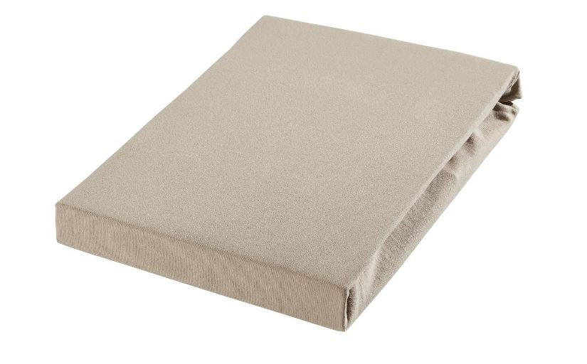 SPANNBETTTUCH Jersey - Taupe, Basics, Textil (90-100/200-220cm) - Novel