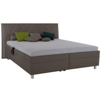 POLSTERBETT Matratze, gepolstertes Kopfteil, Lattenrost, Bettkasten 200/200 cm  in Anthrazit  - Birkefarben/Anthrazit, KONVENTIONELL, Holz/Textil (200/200cm) - Esposa