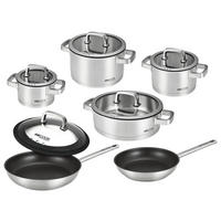 KOCHTOPFSET SENNA S11 PLUS 11-teilig  - Edelstahlfarben, Basics, Glas/Metall - Am Cook