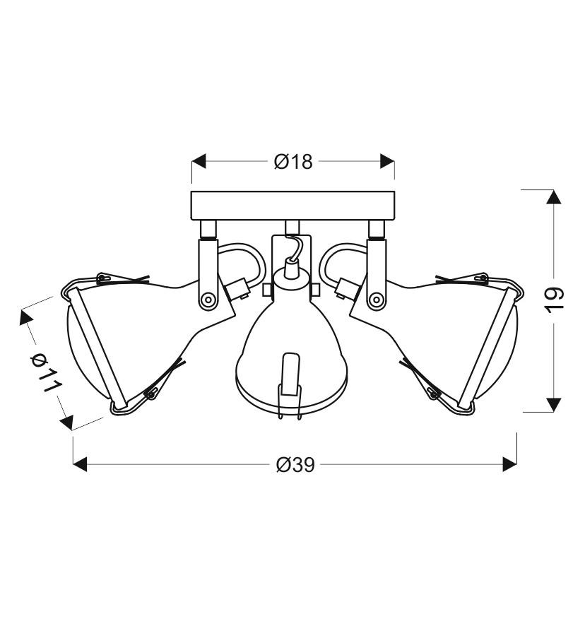Thumbnail - Strahler Crodo, Grau, Metall, 39x19.5x39 cm, RoHS, Europäischer Sicherheitsstandard, einfach zu transportieren, Lampen &...