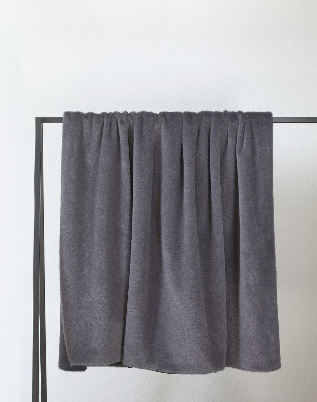 PLAID Natural Fur 130/170 cm  - Anthrazit/Grau, Konventionell, Textil (130/170cm) - Tom Tailor